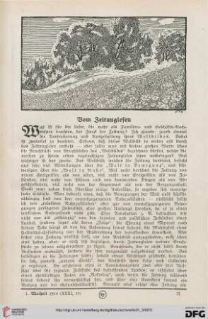 31: Vom Zeitunglesen
