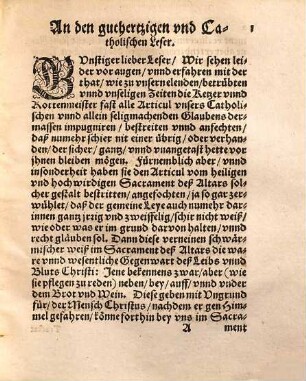 Ausführlicher Bericht und gründliche Wahrheit von einer und beyderley gestalten des allerheiligsten Sacraments des Altars