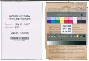 Entnazifizierung Heinrich Giesen , geb. 13.07.1902 (Mechaniker)