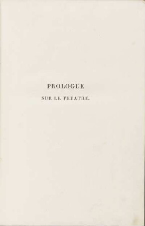Prologue Sur Le Théatre.
