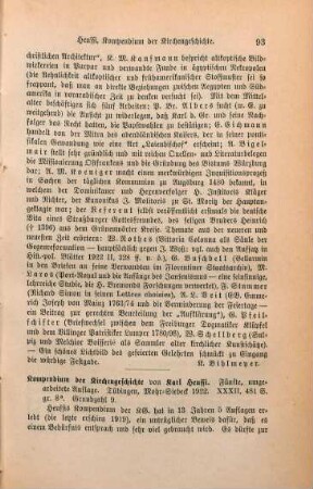 93-94 [Rezension] Heussi, Karl, Kompendium der Kirchengeschichte