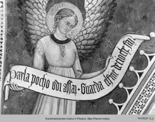 Gewölbescheitel thronendem Christus und Engel - Dekoration der Ostwand und Gewölbe mit Maestà, Heiligen, thronendem Christus, Engeln und Wappen