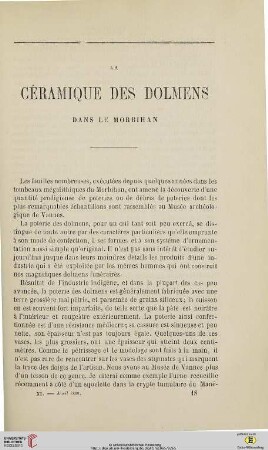 N.S. 11.1865: La céramique des Dolmens dans le Morbihan