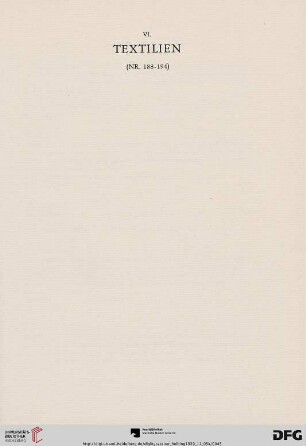 VI. Textilien (Nr. 188-194)