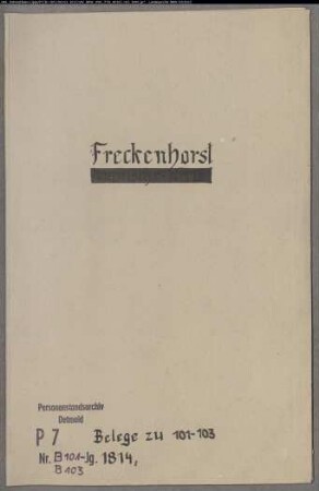 Belegakte zum Heiratsregister 1814 der Munizipalität Freckenhorst (H 1814)