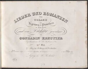 Lieder und Romanzen von Uhland : mit Begleitung des Pianoforte ; 60.tes Werk, 2