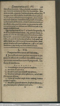 L. VII. Pomponius libro tertio ad Sabinum