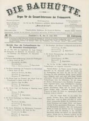 No. 25. Frankfurt a. M., den 18. Juni 1910. 53. Jahrgang.