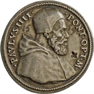Medaille auf Papst Paul IV. mit Darstellung der Roma, 1555-59