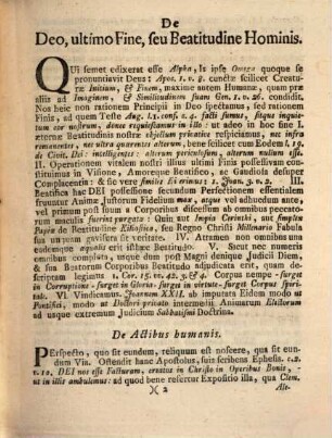 Positiones theologicae ex tractatu de Deo, ultimo fine hominis