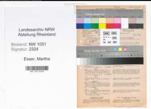 Entnazifizierung Martha Esser , geb. 24.07.1909 ()