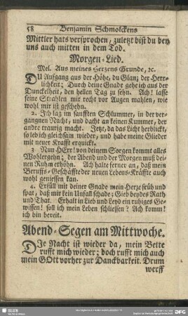 Abend-Segen am Mittwoche