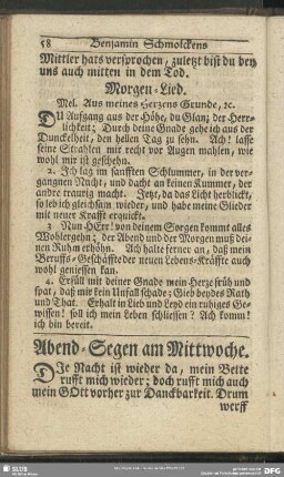 Abend-Segen am Mittwoche