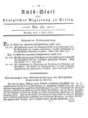 No. 25, 5. Juli 1820