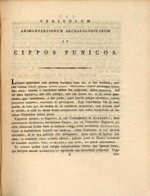 Periculum animadversionum archaeologicarum ad cippos punicos Humbertianos Musei antiquarii Lugduno-Batavi : Accedit tabula lithographica