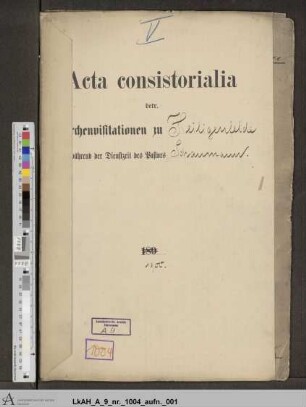 Heiligenfelde: Visitationsakten