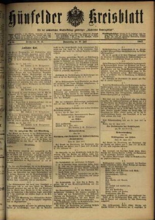 Ausgabe vom Donnerstag, den 19. Juli 1917.