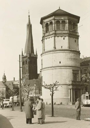 Lambertuskirche : Schloßturm (beg. 13. Jh.) und Lambertuskirche (E. 13. Jh., Turmhelm nach 1815)