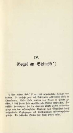 IV. Gogol an Bjelinski