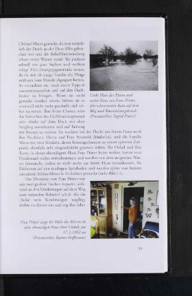 Links Haus der Eltern und rechts Haus von Frau Prüter, überschwemmtes Auto auf dem Weg und Wasserleitungsbruch (Privatarchiv: Ingrid Prüter)