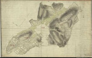 Landesaufnahme des Fürstbistums Osnabrück V Amt Iburg Bl. 17 c Kirchspiel: Borgloh Feldmarken: Borgloh, Bruchmark Ortschaften: Borgloh, Wellendorf, Ebbendorf, Uphöfen, Allendorf, Eppendorf Reinkarte Teil 3: Wellendorf, Ebbendorf Ausf.-Art: Farbige Zeichnung auf Karton, auf Leinen aufgezogen Herst.: Johann Wilhelm Du Plat Herst.: H.R. Brockmann (Direktion: Johann Wilhelm Du Plat) Format: ca. 70 x 110 cm Maßstab: 1 : 3 840