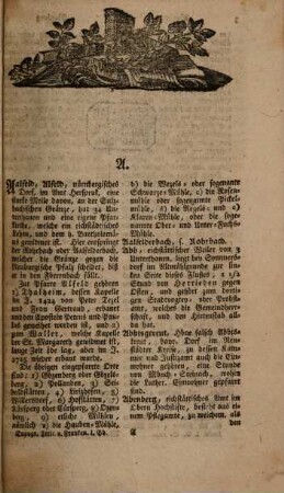 Geographisches Statistisch-Topographisches Lexikon von Franken oder vollständige alphabetische Beschreibung aller im ganzen Fränkischen Kreis liegenden Städte, Klöster, Schlösser, Dörfer, Flekken, Höfe, Berge, Thäler, Flüsse, Seen, merkwürdiger Gegenden u.s.w. : mit genauer Anzeige von deren Ursprung, ehemaligen und jezigen Besizern, Lage, Anzahl und Nahrung der Einwohner, Manufakturen, Fabriken, Viehstand, merkwürdigen Gebäuden, neuen Anstalten, vornehmsten Merkwürdigkeiten [et]c. [et]c., 1