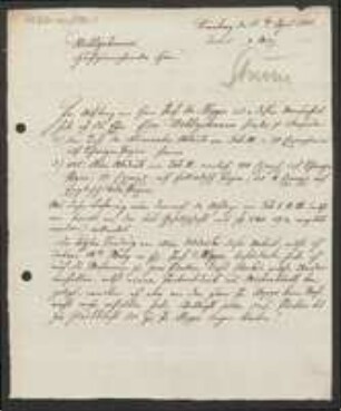 Brief von Jacob Sturm an Unbekannt