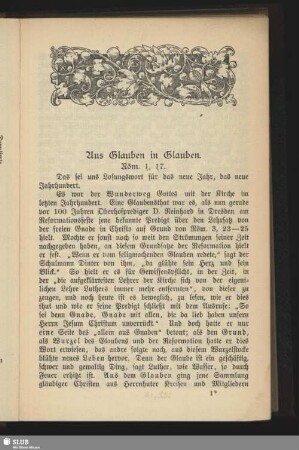 Aus Glauben in Glauben : Röm. 1, 17