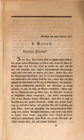 Schatten und Licht des bayerischen Landtages im Jahre 1831