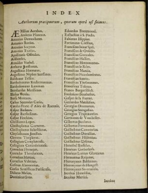 Index Authorum praecipuorum, quorum opera usi fuimus.