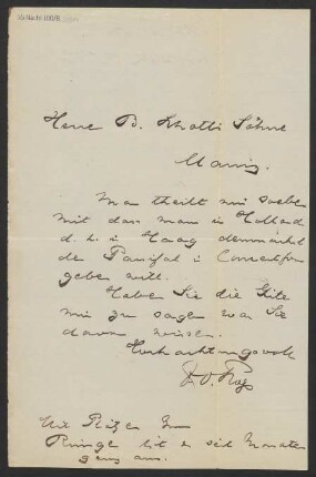 Brief an B. Schott's Söhne : 20.03.1901