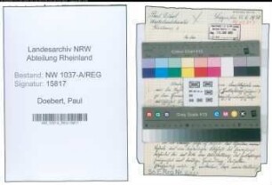 Entnazifizierung Paul Doebert , geb. 28.07.1902 (Werkmeister)