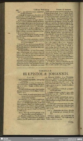 Vindiciae III. Epistolae Johannis