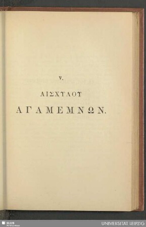V. Aischylu, Agamemnon