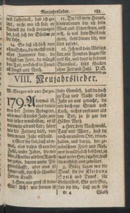 VIII. Neujahrslieder