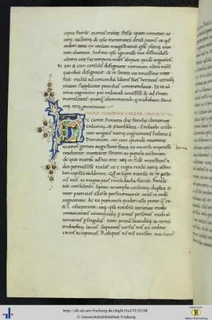 (97v) Vitenbeginn mit Goldinitiale.
