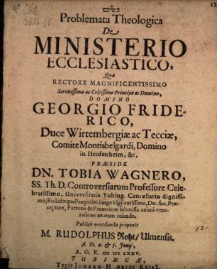 Problemata theologica de ministerio eccles.
