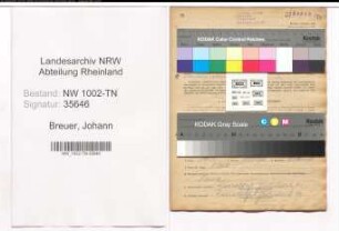 Entnazifizierung Johann Breuer , geb. 16.07.1908 (Fahrer)