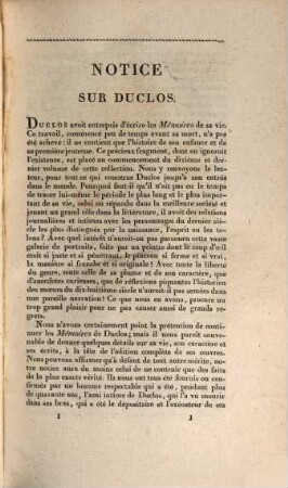 Œuvres Complètes De Duclos : Historiographe de France, Secrétaire perpétuel de l'Académie françoise ..., 1