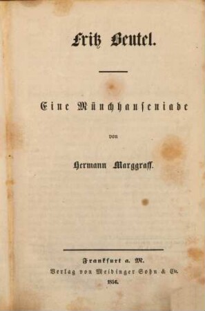 Fritz Beutel : e. Münchhauseniade