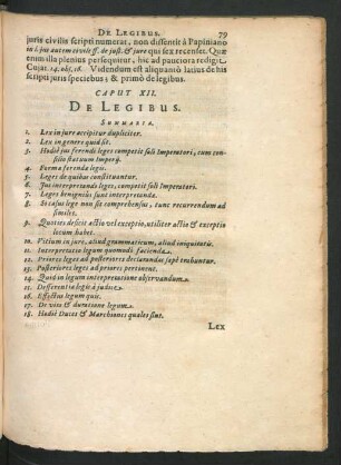 Caput XII. De Legibus.