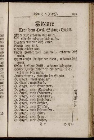 Litaney Von dem Heil. Schutz-Engel