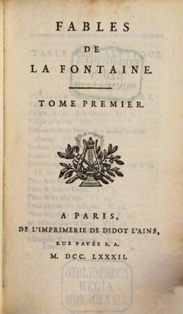 Fables De La Fontaine. 1