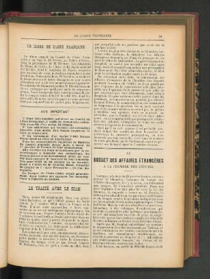 Le Traité avec le Siam.