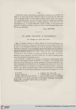 5: Le dieu Glycon à Nicomédie : et l'époque ou cessa son culte