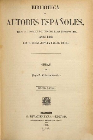 Obras de Miguel de Cervantes Saavedra