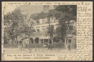 Ansichtskarte "Restaurant G. Pfeiffer", Teltower Straße 1 [2/2]