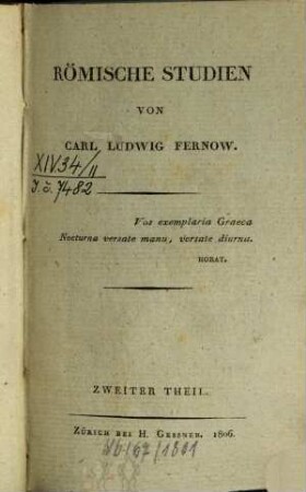 Römische Studien, Zweiter Theil