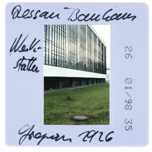 Dessau, Bauhaus : Werkstattgebäude, Westfassade