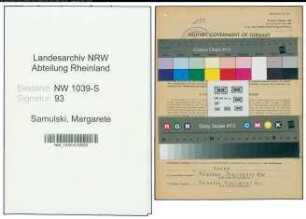 Entnazifizierung Margarete Samulski , geb. 04.09.1907 (Hilfsarbeiterin)